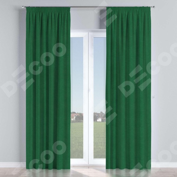 Комплект штор на тесьме «Карандаш», вельвет зелёный