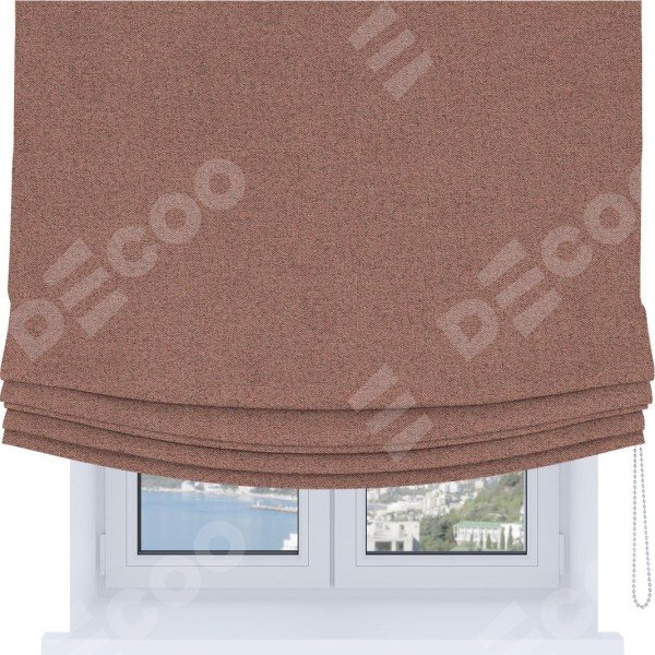 Римская штора Soft с мягкими складками, ткань лён блэкаут розовый