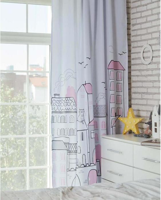 Комплект штор "Этель" Sweet home rose 145*260 см-2 шт, 100% п/э, 140 г/м2