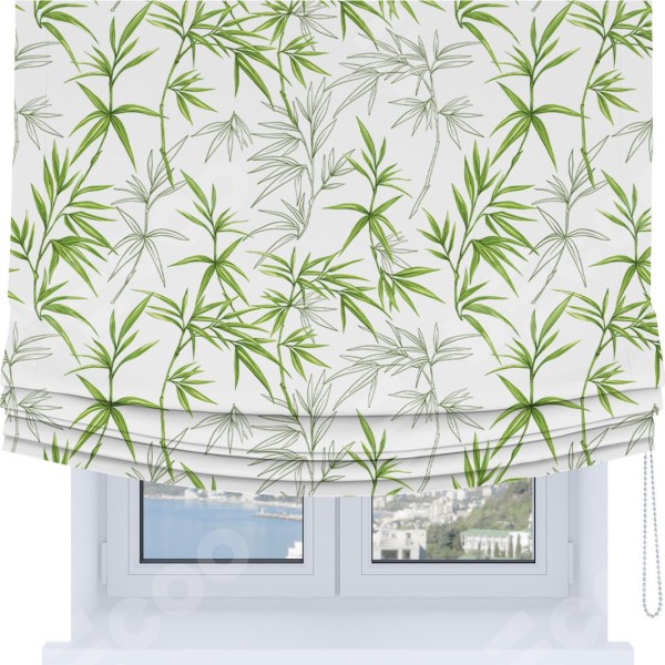 Римская штора Soft с мягкими складками, «Зелёный бамбук»