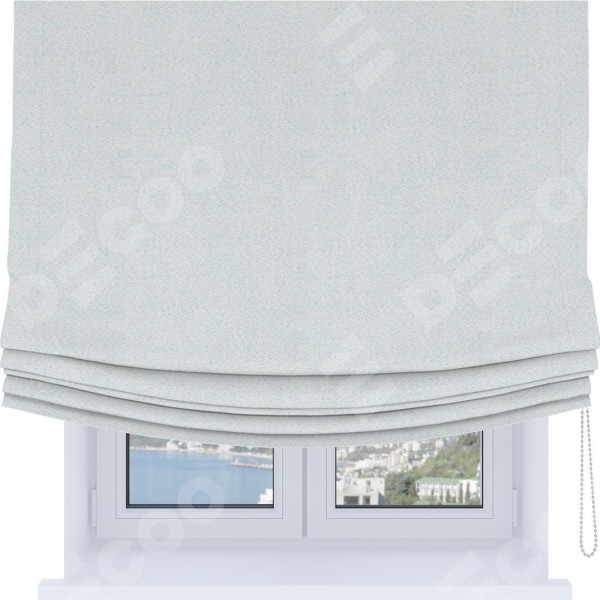 Римская штора Soft с мягкими складками, ткань блэкаут однотонный дымчато-белый